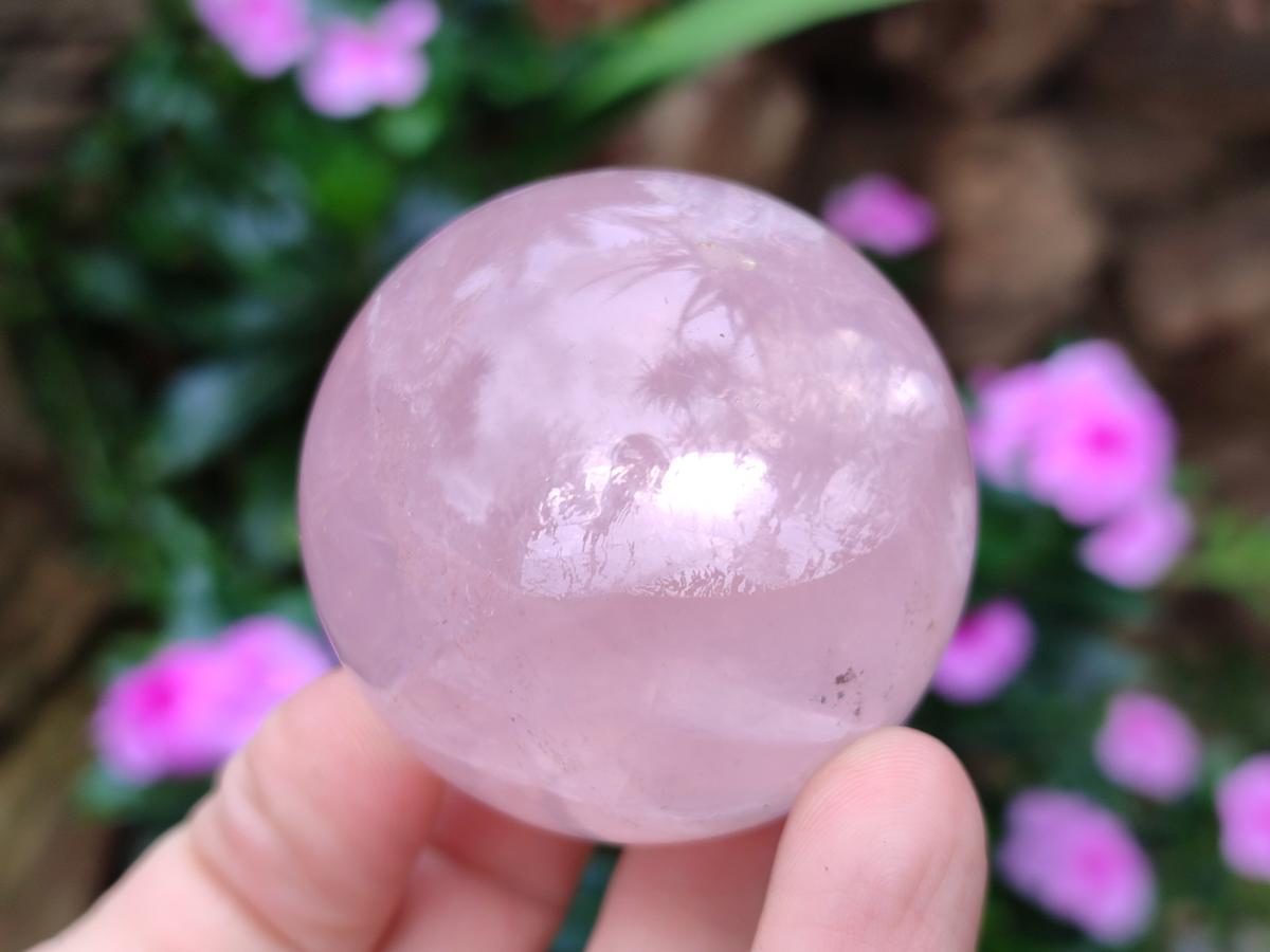 Polished Small Gemmy Rose Quartz Spheres x 7 From Madagascar