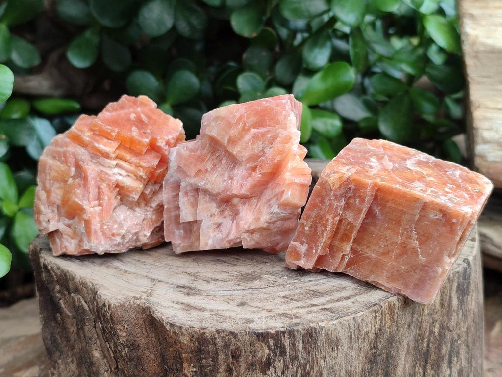 Natural Rhombohedral Sunset Orange Calcite Specimens x 25 From Spitzkop, Namibia