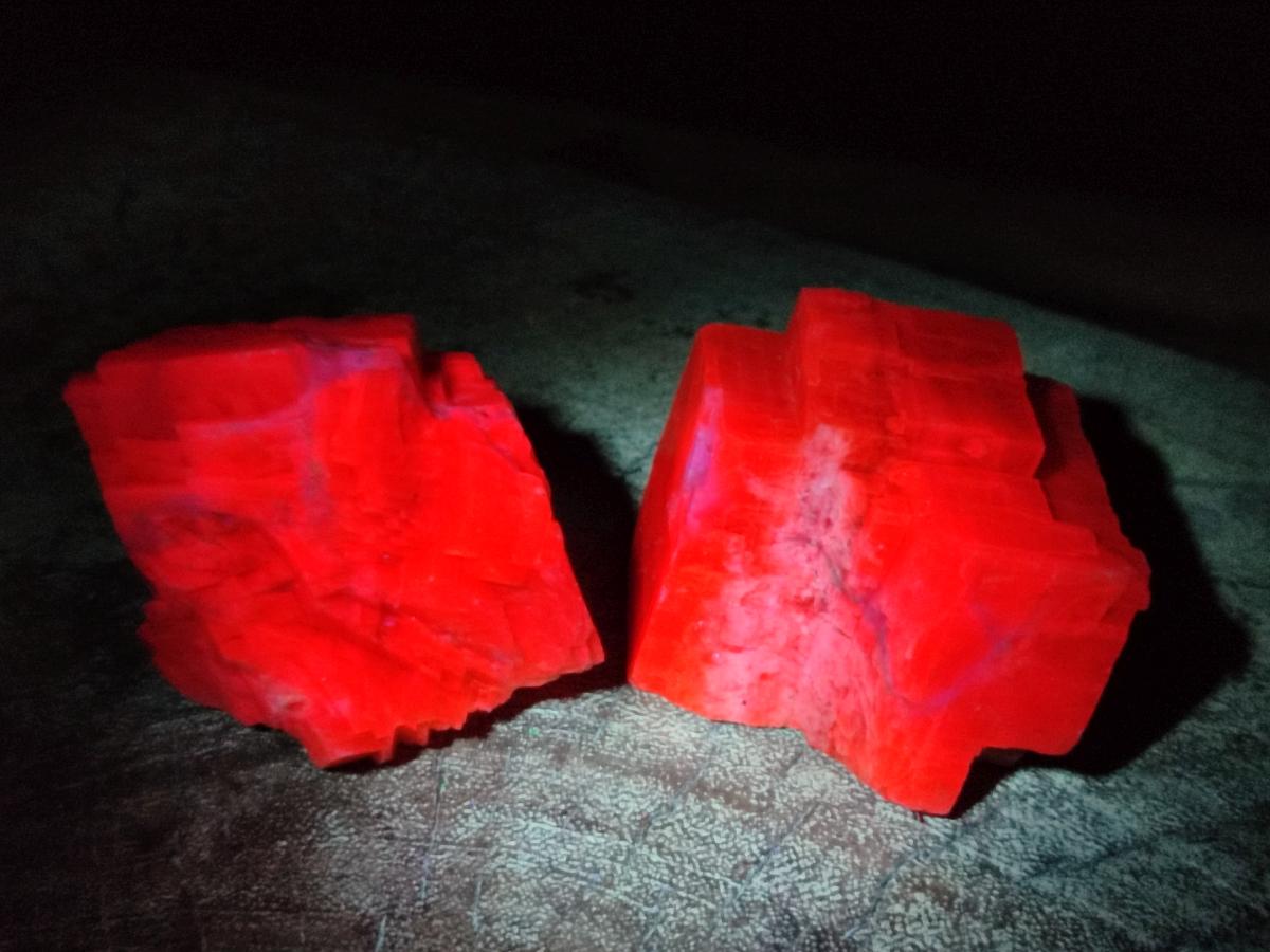 Natural Rhombohedral Sunset Orange Calcite Specimens x 25 From Spitzkop, Namibia