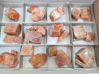 Natural Rhombohedral Sunset Orange Calcite Specimens x 25 From Spitzkop, Namibia