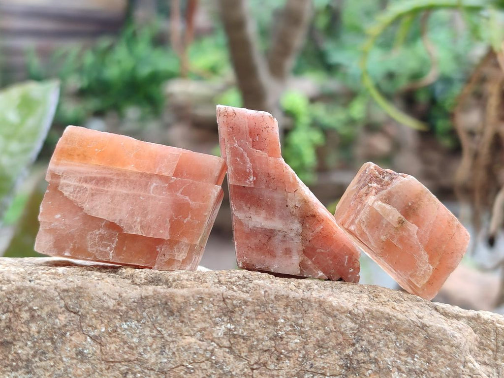 Natural Rhombohedral Sunset Orange Calcite Specimens x 25 From Spitzkop, Namibia