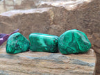 Polished Flower Banded Malachite Free Forms x 35 From Congo