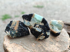 Natural Rare Aquamarine in Black Tourmaline Specimens x 76 From Karibib, Namibia