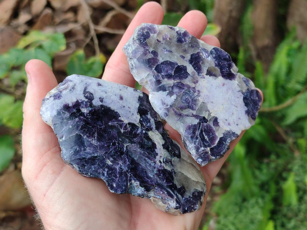 Polished One Side Silver Leaf Lepidolite x 6 From Zimbabwe
