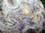 Polished XL Flower Amethyst Sphere with Orange Feldspar Stand x 2 From Madagascar