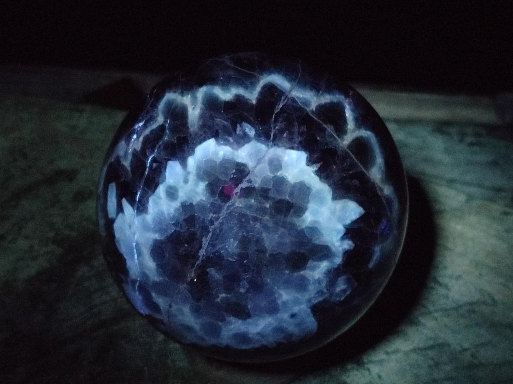 Polished XL Flower Amethyst Sphere with Orange Feldspar Stand x 2 From Madagascar