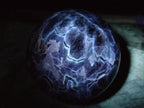 Polished XL Flower Amethyst Sphere with Orange Feldspar Stand x 2 From Madagascar