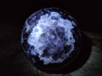 Polished XL Flower Amethyst Sphere with Orange Feldspar Stand x 2 From Madagascar