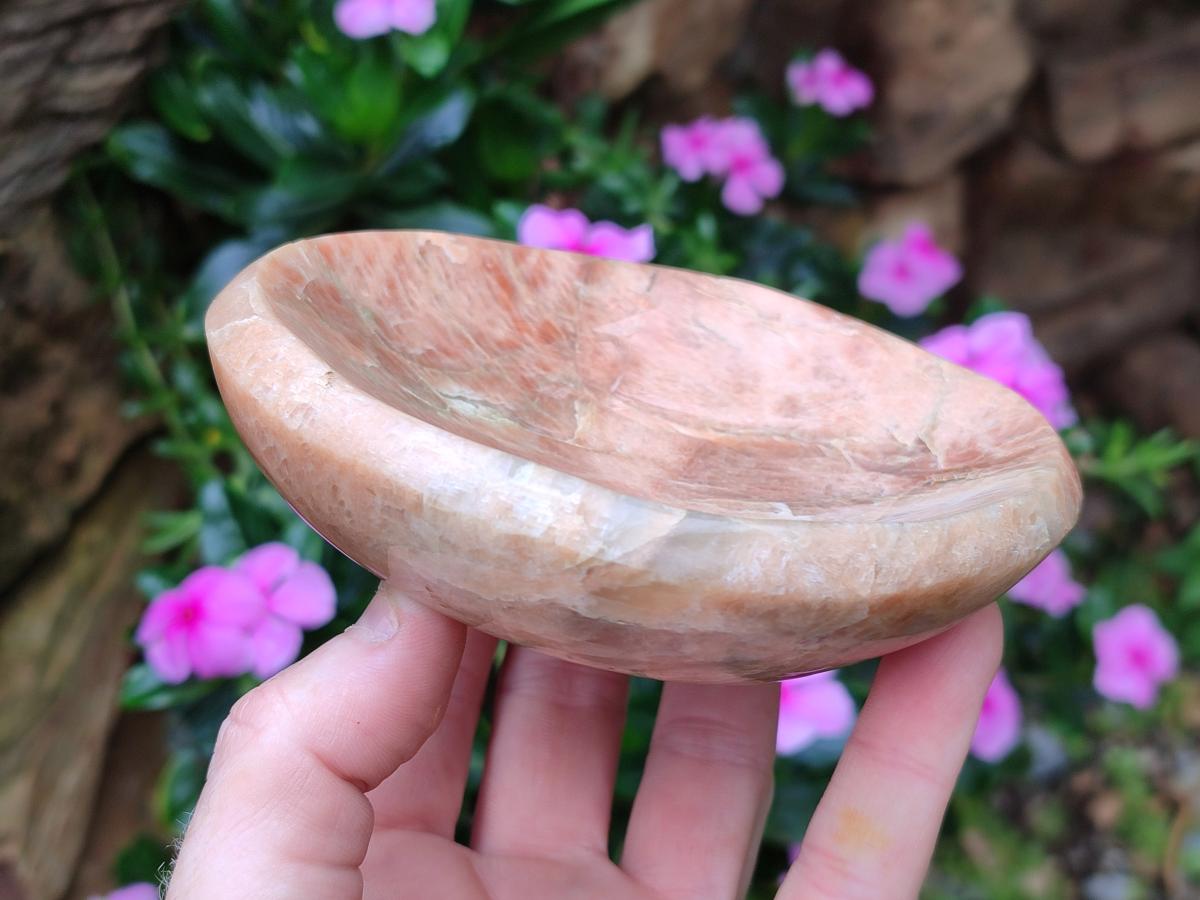 Polished XL Flower Amethyst Sphere with Orange Feldspar Stand x 2 From Madagascar