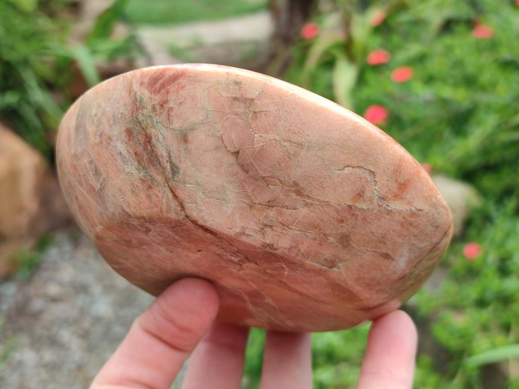 Polished XL Flower Amethyst Sphere with Orange Feldspar Stand x 2 From Madagascar