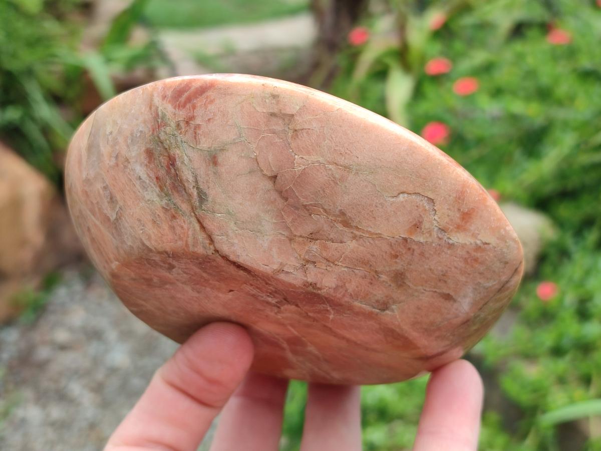 Polished XL Flower Amethyst Sphere with Orange Feldspar Stand x 2 From Madagascar