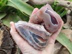 Polished One Side Red Shashe River Agate Nodules x 4 From Shashe River, Zimbabwe