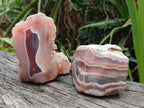 Polished One Side Red Shashe River Agate Nodules x 4 From Shashe River, Zimbabwe