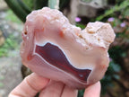 Polished One Side Red Shashe River Agate Nodules x 4 From Shashe River, Zimbabwe