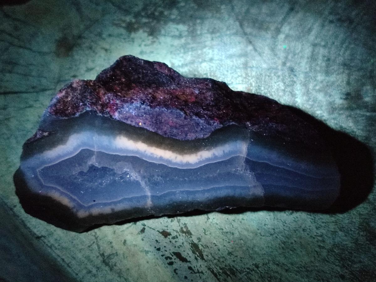 Polished One Side Blue Lace Agate Geodes Slices x 6 From Nsanje, Malawi