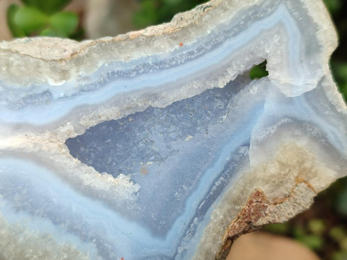 Polished One Side Blue Lace Agate Geodes Slices x 6 From Nsanje, Malawi