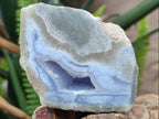 Polished One Side Blue Lace Agate Geodes Slices x 6 From Nsanje, Malawi
