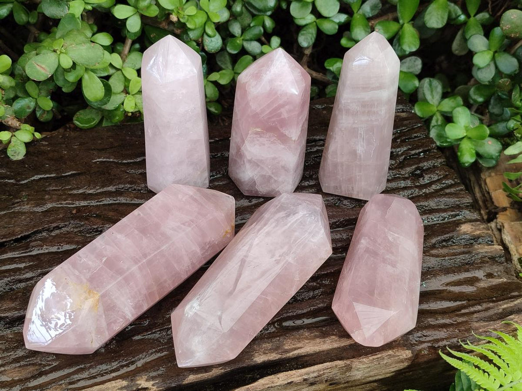 Polished Mix of Gemmy Rose Quartz Pieces x 6 From Madagascar