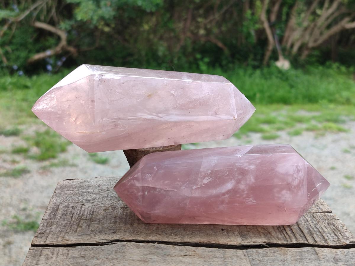 Polished Mix of Gemmy Rose Quartz Pieces x 6 From Madagascar