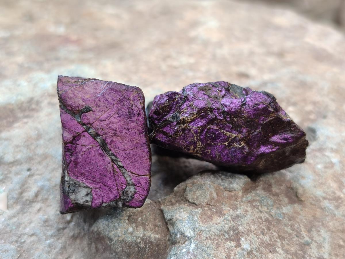 Natural Metallic Cobbed Purpurite Specimens x 70 From Erongo, Namibia - Toprock Gemstones and Minerals 