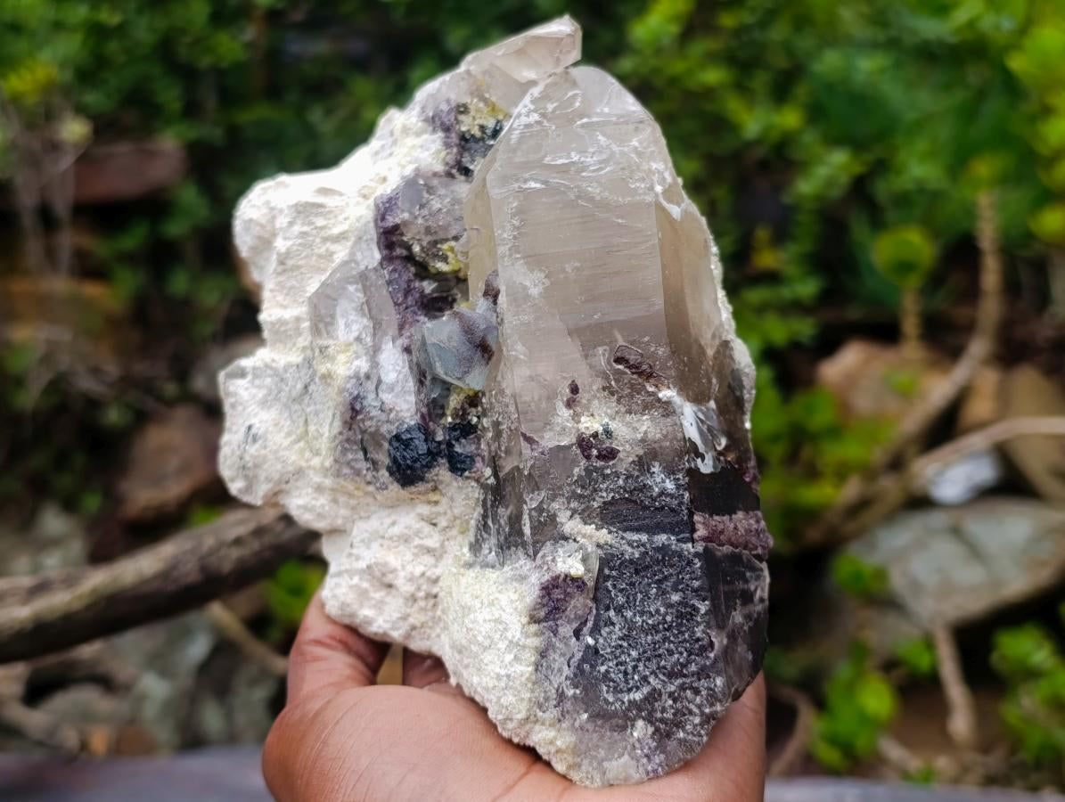 Natural Smokey Quartz Clusters with a Variety of Inclusions x 2 From Khorixas, Namibia - Toprock Gemstones and Minerals 