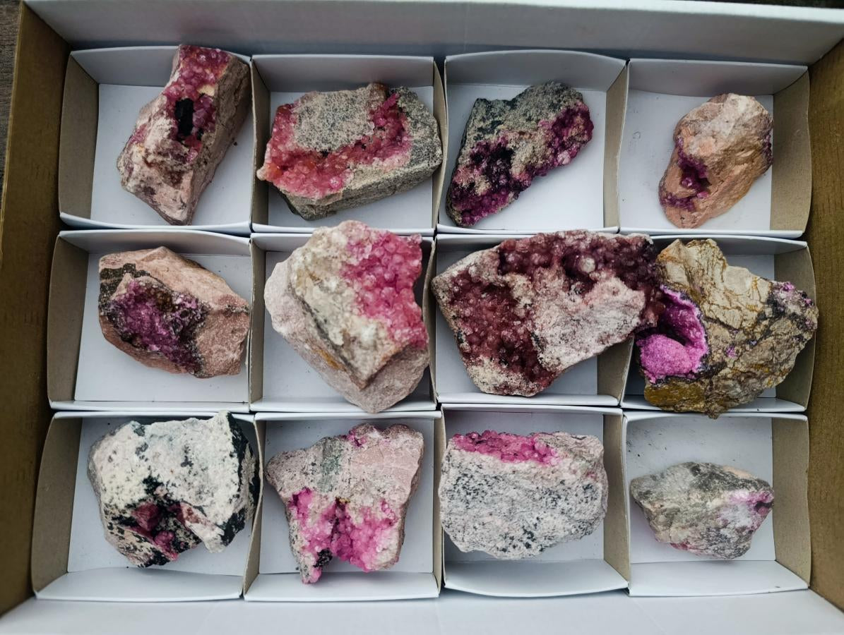Natural Spherocobaltite Specimens with Heterogenite x 12 From Mashamba West Mine, Congo - Toprock Gemstones and Minerals 