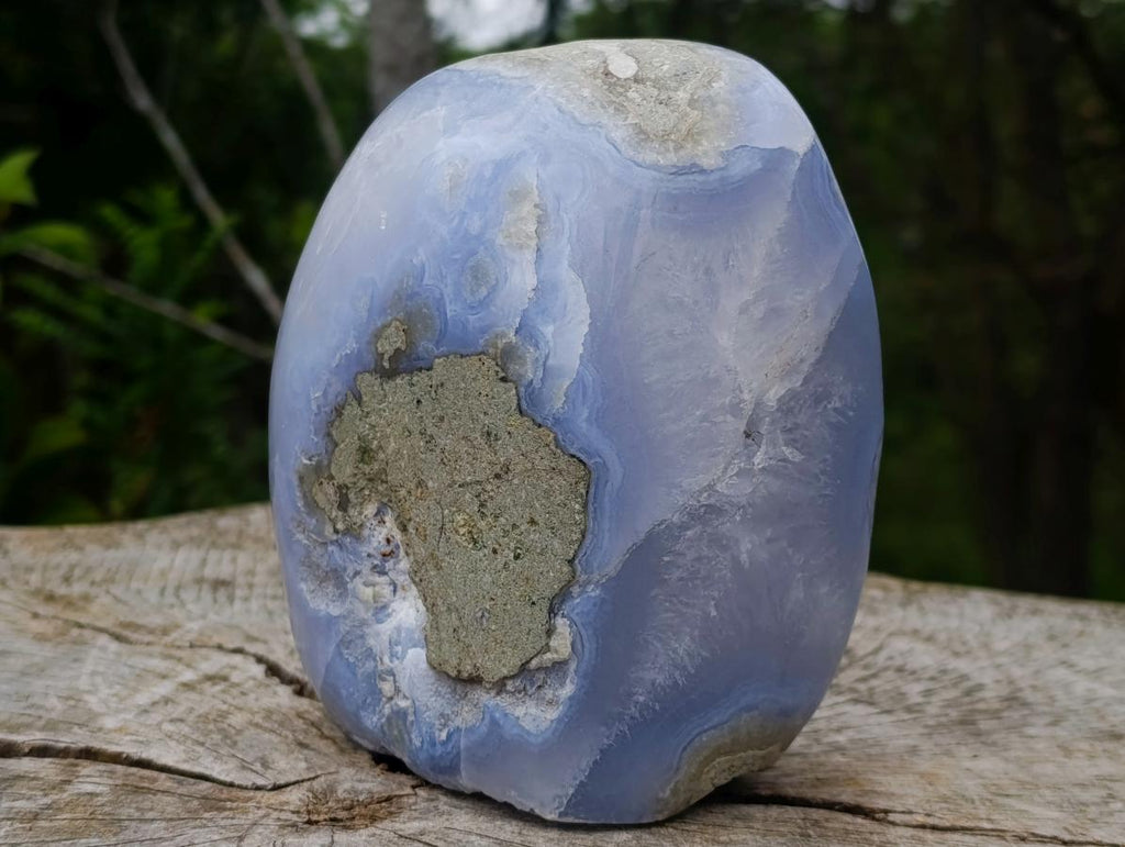 Polished and Natural Blue Lace Agate Standing Display Piece x 1 From Nsanje, Malawi - Toprock Gemstones and Minerals 