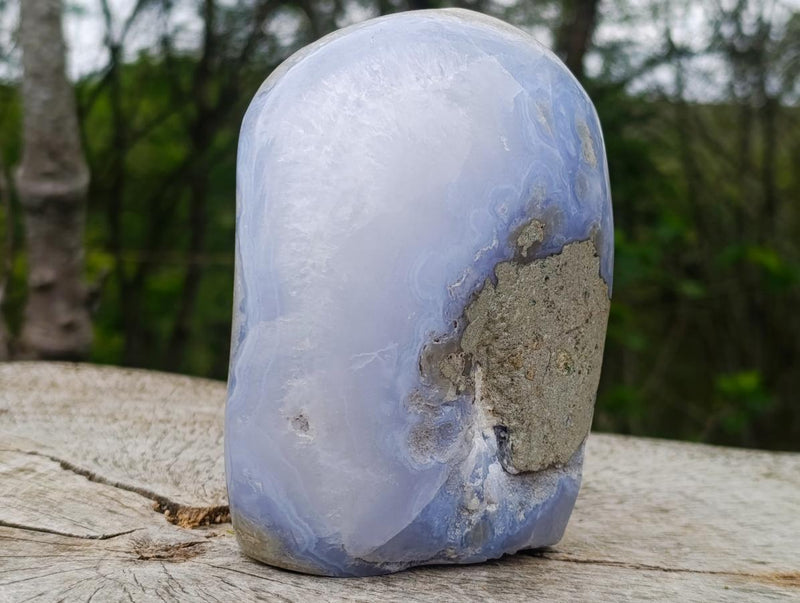 Polished and Natural Blue Lace Agate Standing Display Piece x 1 From Nsanje, Malawi - Toprock Gemstones and Minerals 