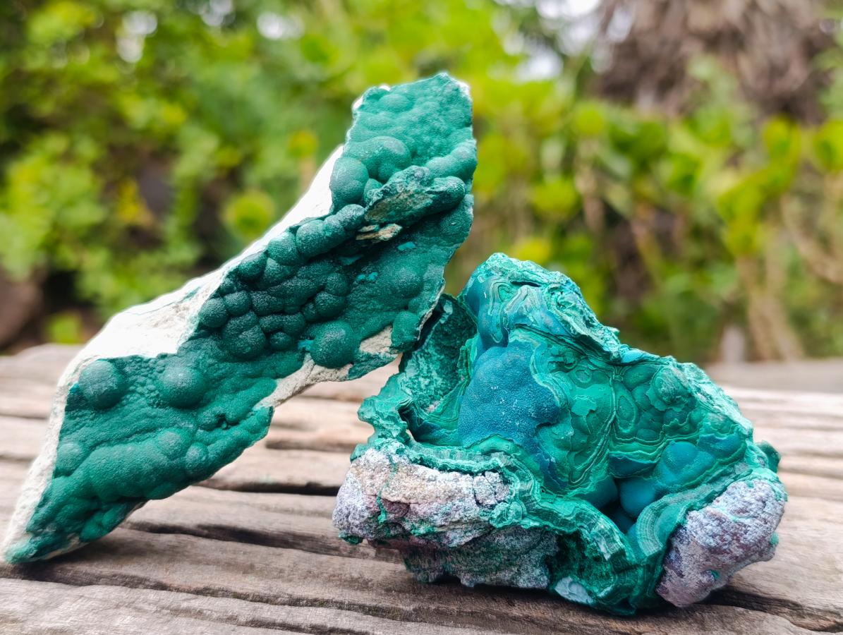 Natural Botryoidal Malachite Specimens x 6 From Kolwezi, Congo - Toprock Gemstones and Minerals 