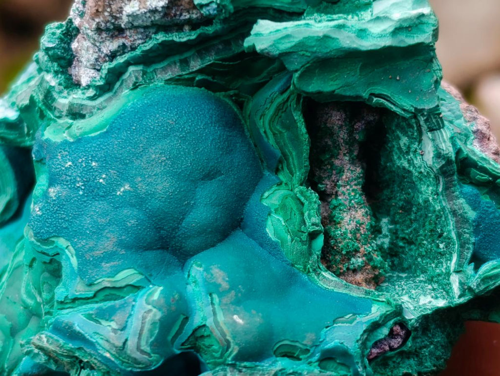 Natural Botryoidal Malachite Specimens x 6 From Kolwezi, Congo - Toprock Gemstones and Minerals 