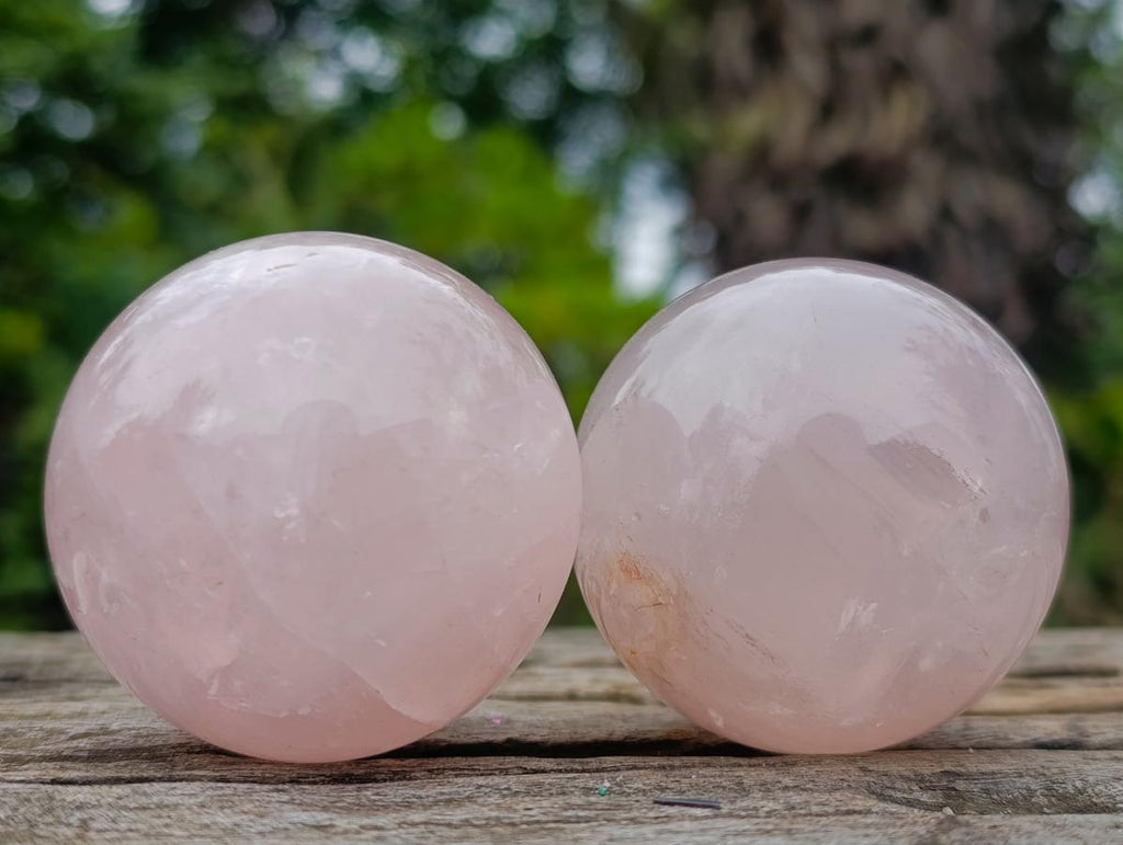Polished Small Gemmy Rose Quartz Sphere x 6 From Madagascar - Toprock Gemstones and Minerals 