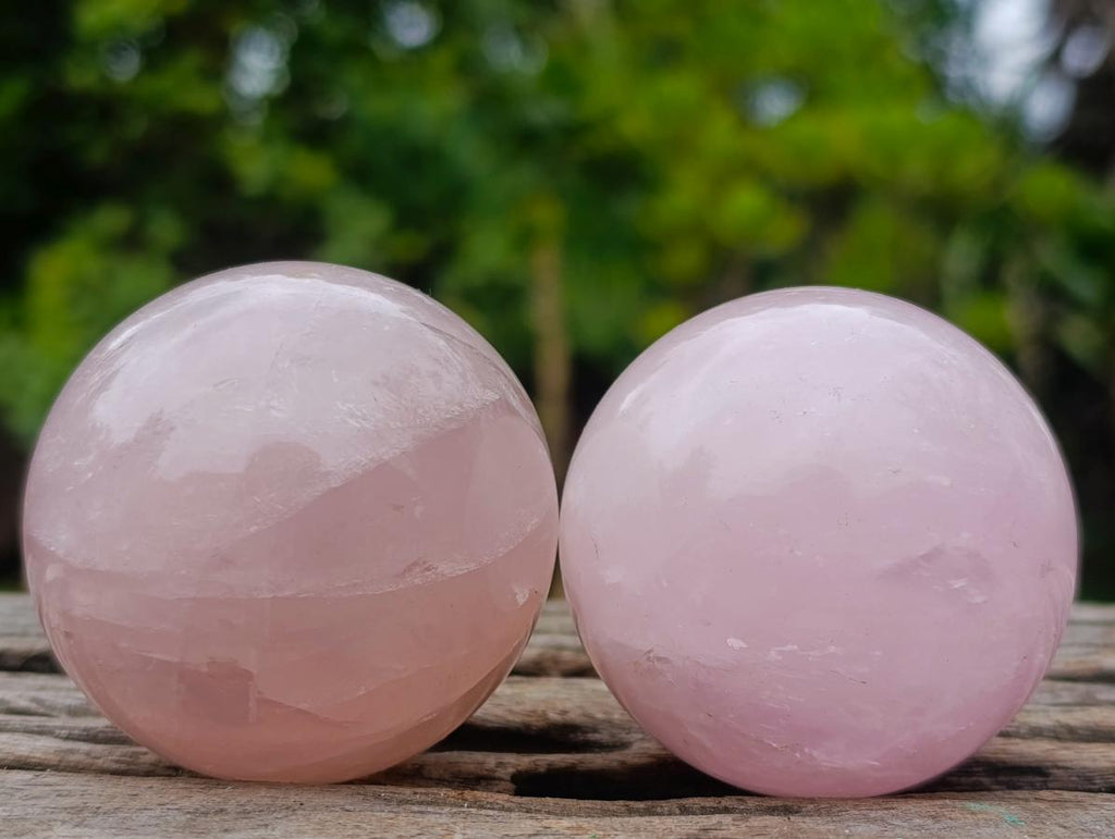 Polished Small Gemmy Rose Quartz Sphere x 6 From Madagascar - Toprock Gemstones and Minerals 