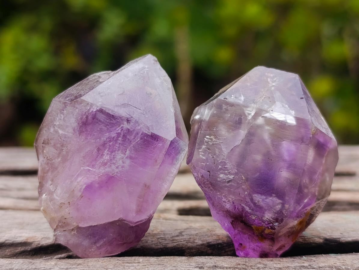Natural Smokey Window Amethyst Skeletal Crystals x 12 From Chiredzi, Zimbabwe - Toprock Gemstones and Minerals 