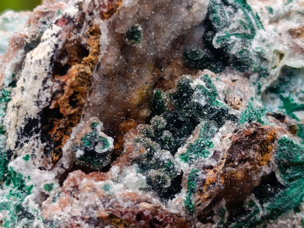 Natural Rare Drusy Coated Chrysocolla Specimens with Malachite on Dolomite Matrix x 12 From Lupoto Mine, Congo - Toprock Gemstones and Minerals 