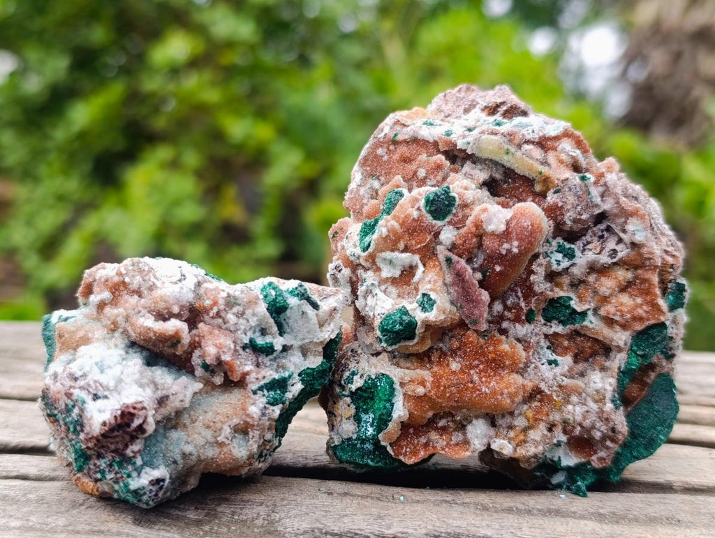 Natural Rare Drusy Coated Chrysocolla Specimens with Malachite on Dolomite Matrix x 12 From Lupoto Mine, Congo - Toprock Gemstones and Minerals 