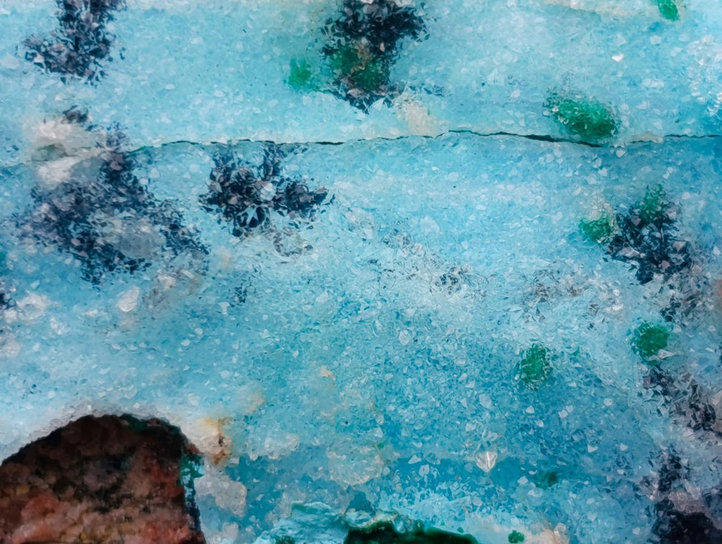 Natural Rare Drusy Coated Chrysocolla Specimens with Malachite on Dolomite Matrix x 12 From Lupoto Mine, Congo - Toprock Gemstones and Minerals 