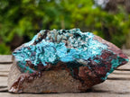 Natural Rare Drusy Coated Chrysocolla Specimens with Malachite on Dolomite Matrix x 12 From Lupoto Mine, Congo - Toprock Gemstones and Minerals 