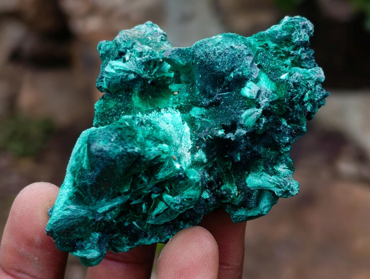 Natural Silky Malachite Specimens x 6 From Kasompe, Congo - Toprock Gemstones and Minerals 