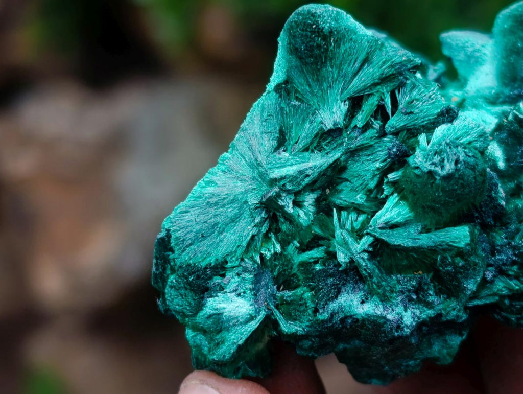 Natural Silky Malachite Specimens x 6 From Kasompe, Congo - Toprock Gemstones and Minerals 