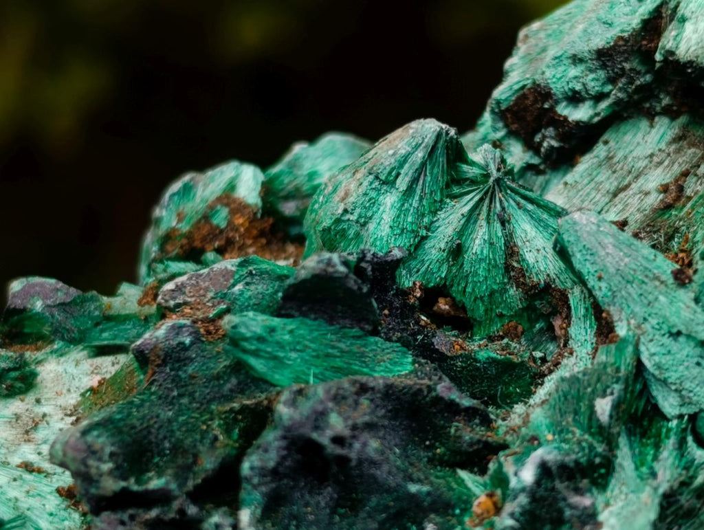Natural Silky Malachite Specimens x 6 From Kasompe, Congo - Toprock Gemstones and Minerals 