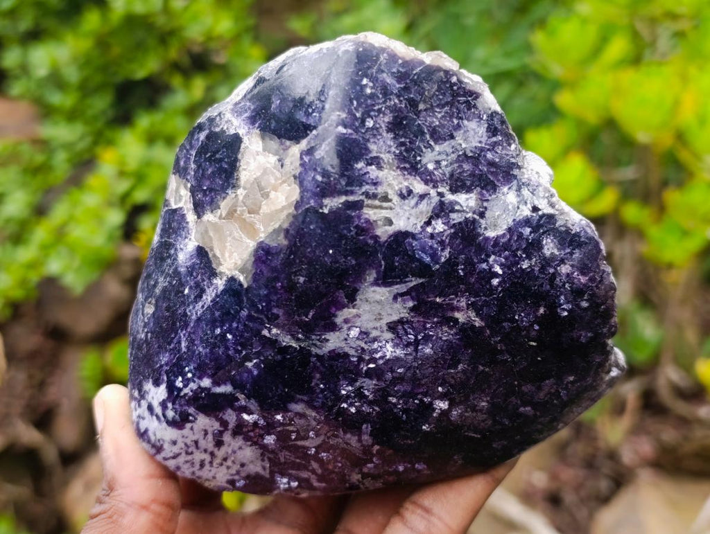 Polished Large One Side Silver Leaf Lepidolite Slices x 4 From Zimbabwe - Toprock Gemstones and Minerals 