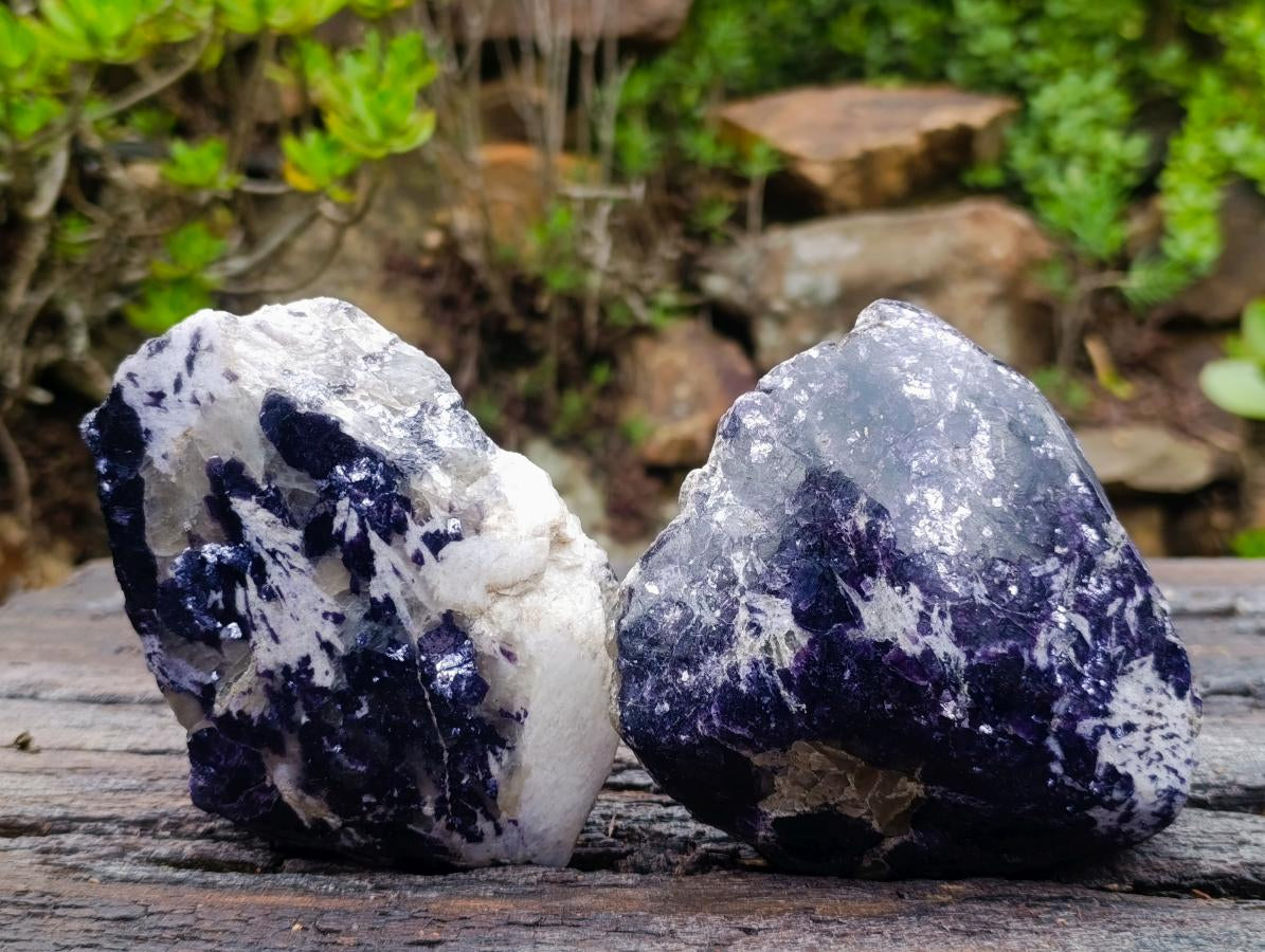 Polished Large One Side Silver Leaf Lepidolite Slices x 4 From Zimbabwe - Toprock Gemstones and Minerals 