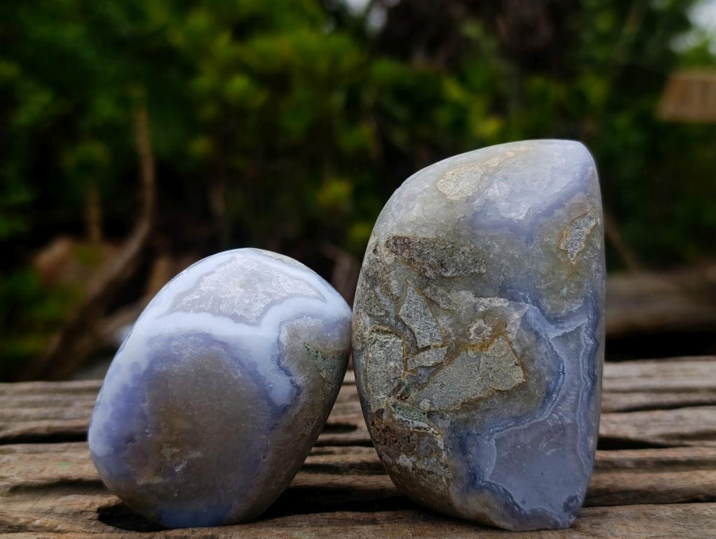 Polished Blue Lace Agate Free Forms x 7 From Nsanje, Malawi - Toprock Gemstones and Minerals 