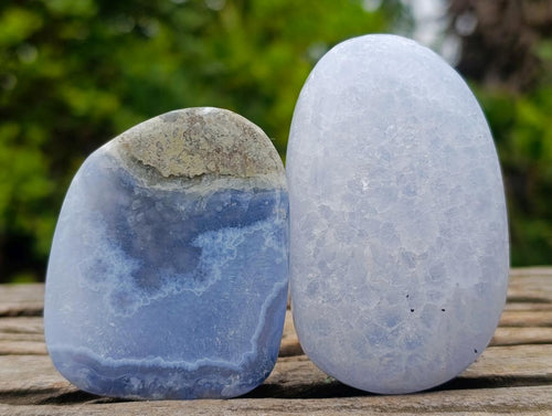 Polished Blue Lace Agate Free Forms x 7 From Nsanje, Malawi - Toprock Gemstones and Minerals 