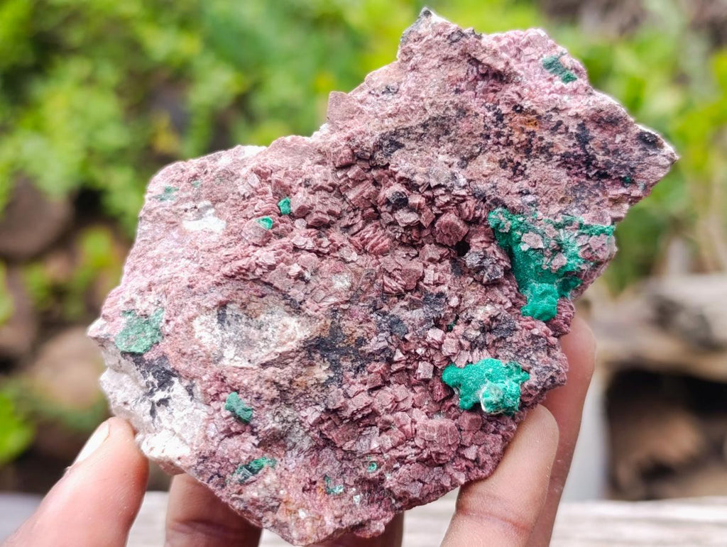 Natural Salrose Cobaltoan Dolomite Specimens with Malachite and Chrysocolla x 6 From Kakanda, Congo - Toprock Gemstones and Minerals 