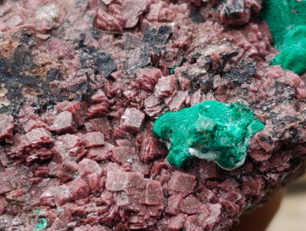 Natural Salrose Cobaltoan Dolomite Specimens with Malachite and Chrysocolla x 6 From Kakanda, Congo - Toprock Gemstones and Minerals 