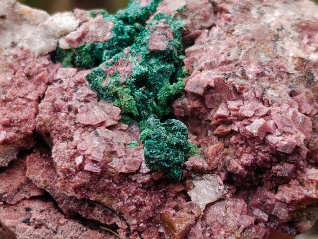 Natural Salrose Cobaltoan Dolomite Specimens with Malachite and Chrysocolla x 6 From Kakanda, Congo - Toprock Gemstones and Minerals 