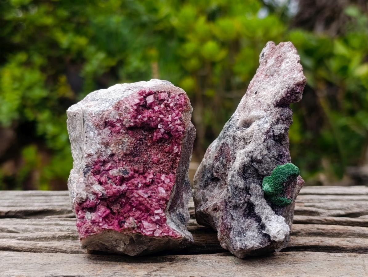 Natural Salrose Cobaltoan Dolomite Specimens with Malachite and Chrysocolla x 6 From Kakanda, Congo - Toprock Gemstones and Minerals 