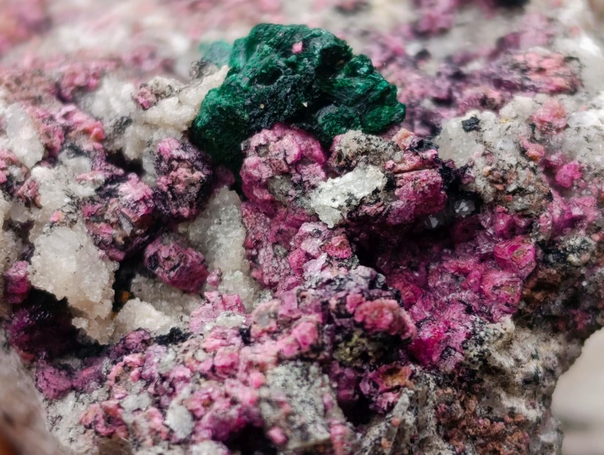Natural Salrose Cobaltoan Dolomite Specimens with Malachite and Chrysocolla x 6 From Kakanda, Congo - Toprock Gemstones and Minerals 