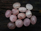 Polished Large Gemmy Rose Quartz Palm Stones x 12 From Madagascar - Toprock Gemstones and Minerals 
